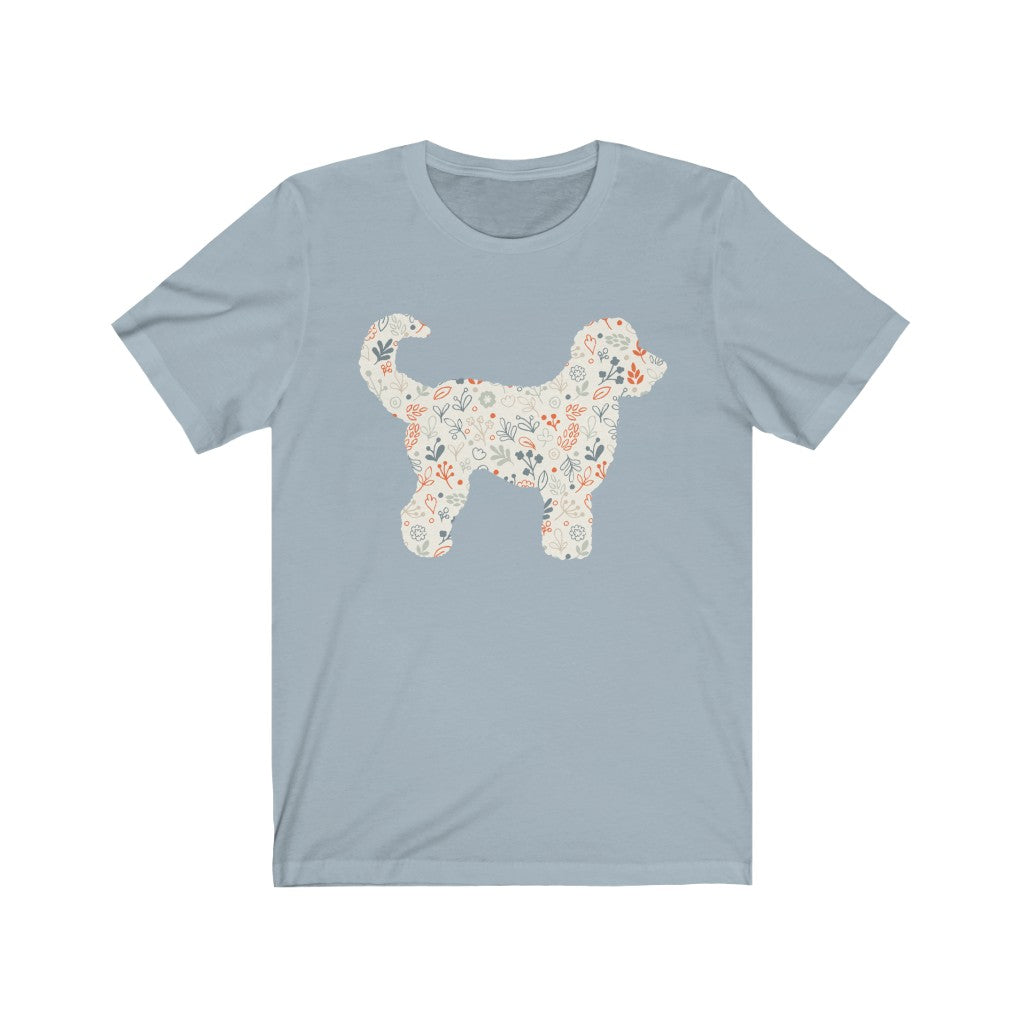 Floral Print Doodle Dog T-Shirt