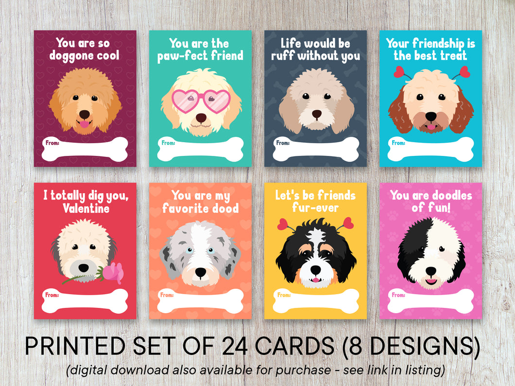 Valentine's Day Cards Kids - Printed Set of 24