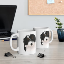 Load image into Gallery viewer, two bernedoodle mugs sitting on office desk
