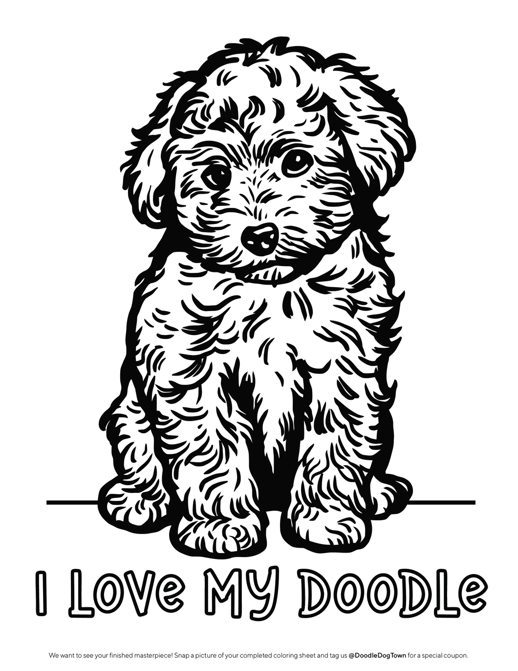 I Love My Doodle Coloring Sheet