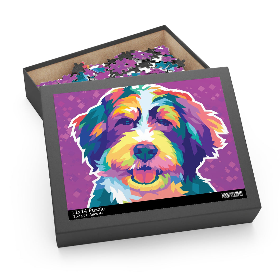 Colorful Bernadoodle Dog Puzzle (120, 252, 500-Piece)