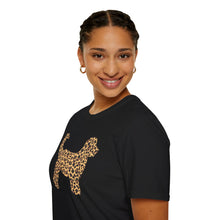 Load image into Gallery viewer, Leopard Print Dog T-Shirt — Cute Animal Silhouette Tee
