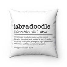 Load image into Gallery viewer, Labradoodle Fun Dictionary Definition Throw Pillow,
