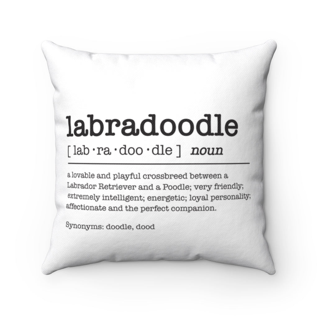 Labradoodle Fun Dictionary Definition Throw Pillow,