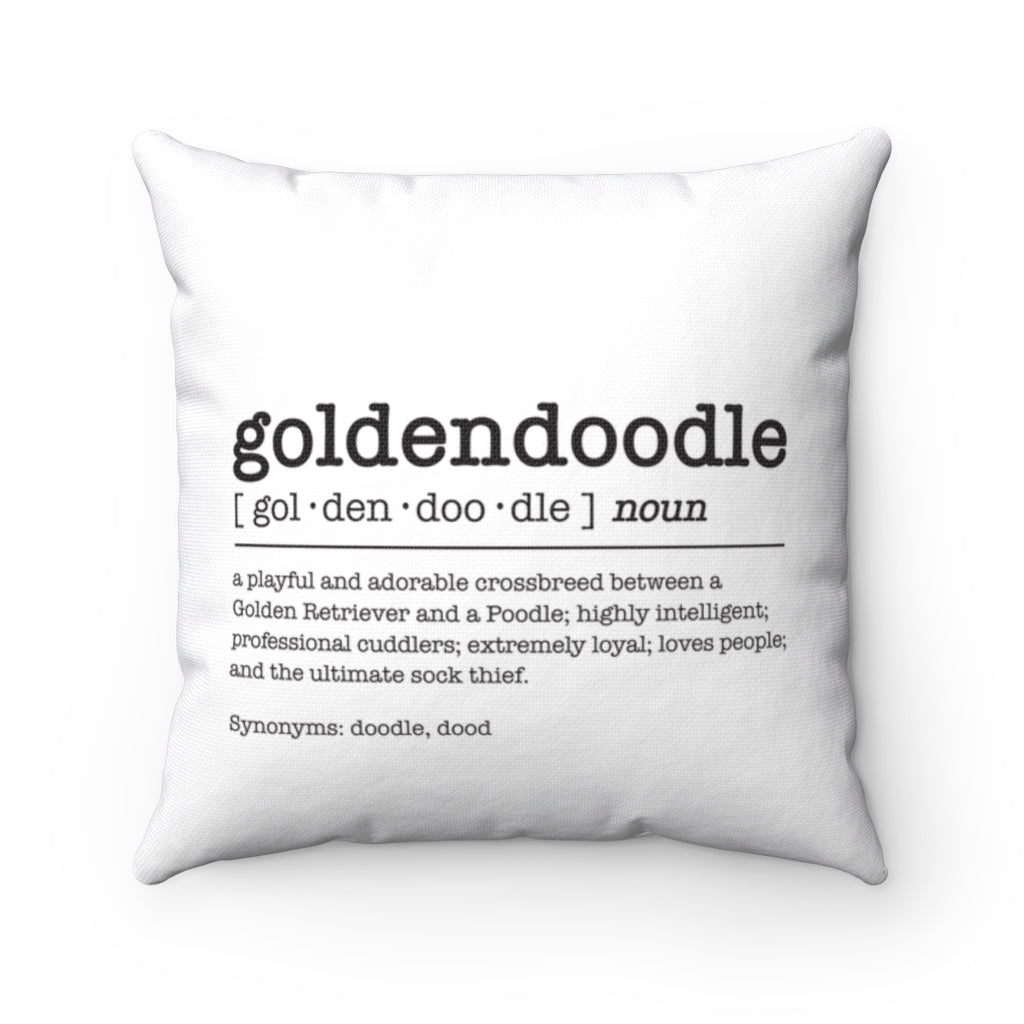 Goldendoodle Fun Dictionary Definition Throw Pillow