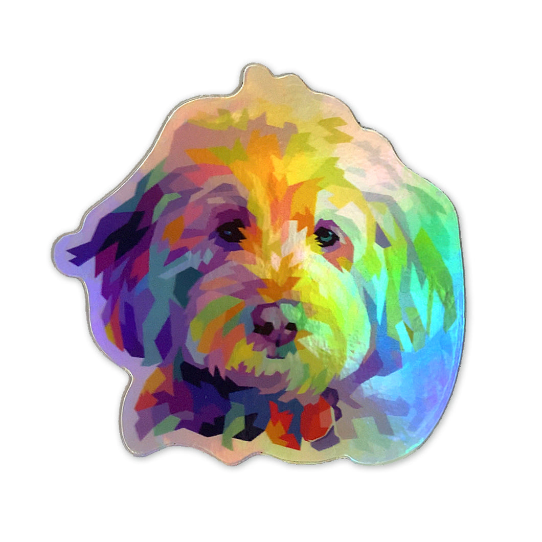 Holographic Doodle Dog Sticker