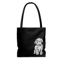 Load image into Gallery viewer, Doodle Dog Black Tote Bag
