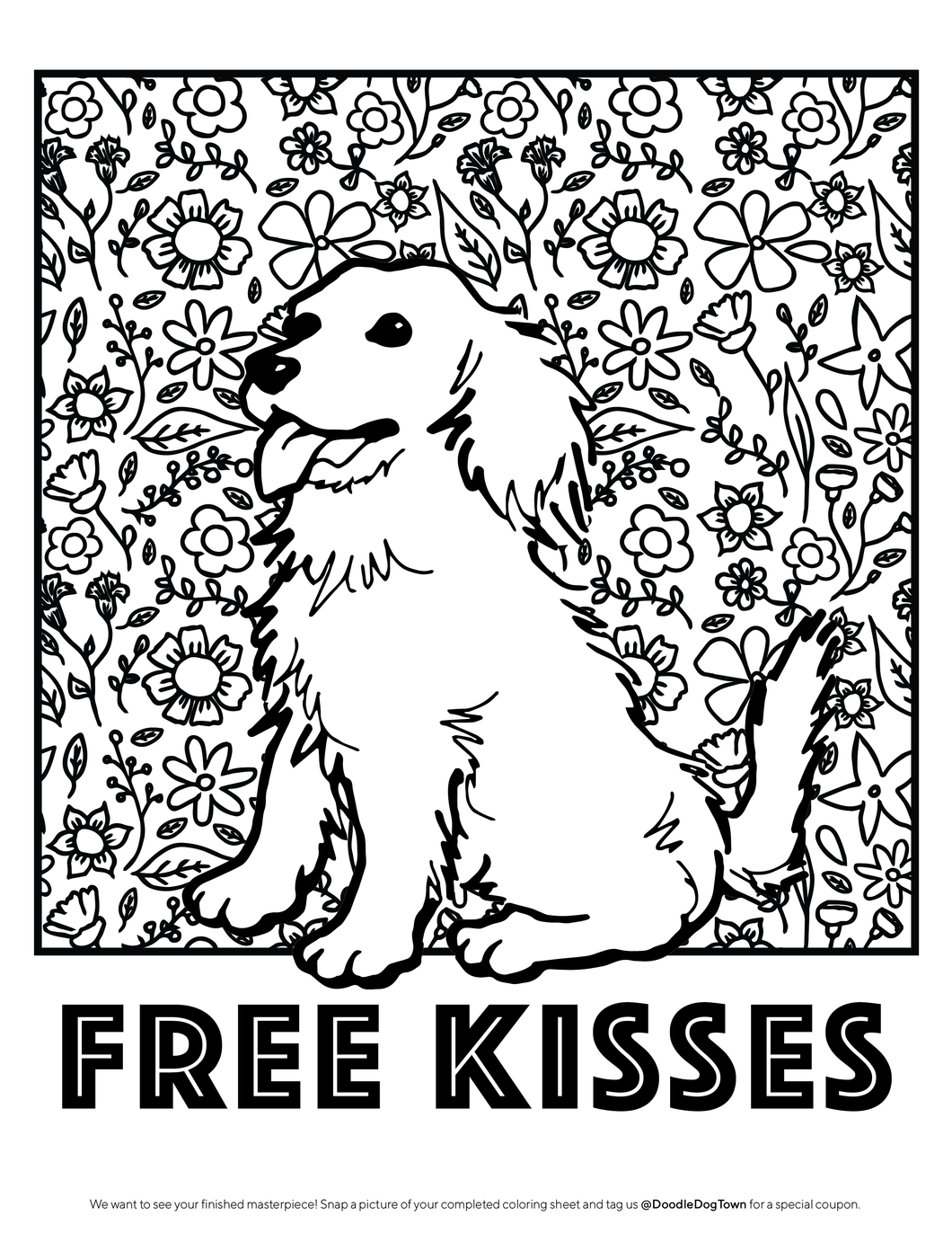 Free Kisses Coloring Sheet